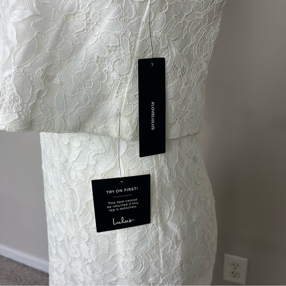 NWT LULUS LET’S GO OUT TONIGHT WHITE LACE STRAPLESS BODY CON DRESS SIZE MEDIUM - Picture 14 of 16
